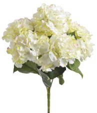 Kytice umělých hortenzií s 5 květy a listy, květ Ø 15cm, dl.celkem 48cm