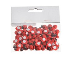 Dřevěné nalepovací beruška 1,3cm - 100 ks