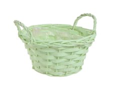 Proutěný košík s uchy a s igelitem uvnitř  20x11H