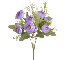 Kytice umělých ranunculusů, 5 květů Ø 4cm a 6 poupat dl.celkem 30cm