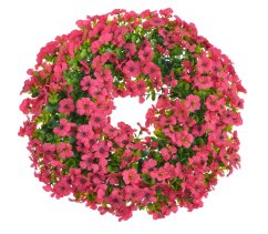 Dekorační věnec z umělých kvítků a eukalyptu Ø 50cm