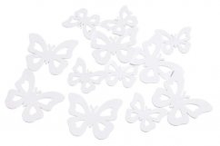 Malé dřevěné výseky - motýli 4-6 cm, 12 ks, barva bílá