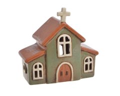 Keramický domek - svícen na light svíčku 16,5cmLx8,5cmWx16cmH