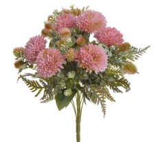 Míchaná kytice  chryzantémy a doplňkové květy, 42cm