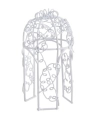 Kovová dekorace altán H9,5cm, L4,5cm - bílý