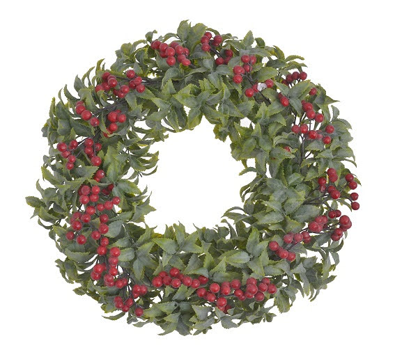 Dekorační věnec z umělých větviček hlohu Ø 42cm