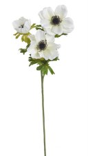 Umělý anemon 2 květy s listy -  květ Ø 9 cm, dl. celkem 56 cm