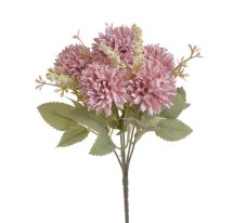 Kytice umělých chryzantém s doplňky, květ  Ø 5cm, dl. 26cm
