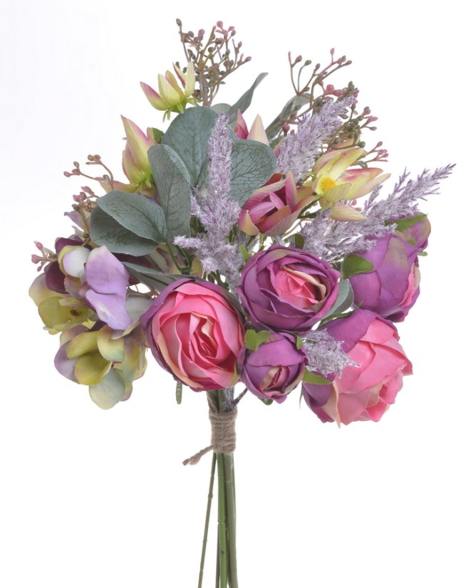 Kytice umělých růží s doplňky dl. 35cm