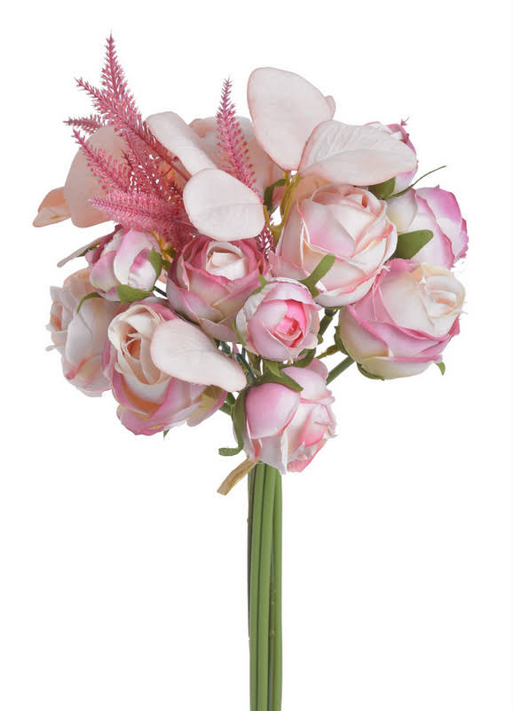 Kytice umělých růžiček s doplňky dl. 35cm