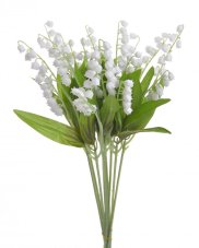 Jarní dekorace svazek umělých konvalinek dl. 36cm - 10ks