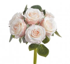 Růže s listy, svazek 9 stonků, dl. 30 cm, barva 03