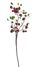 Umělá větev s plody třešně, plody 3cm, dl.celkem 100cm