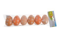 Velikonoční dekorace plastové vejce 4cm∅x6cmH - 6ks