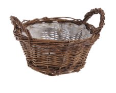 Proutěný košík s igelitem uvnitř 17x10cmH