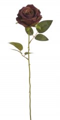 Umělá rozkvetlá růže na stonku, hlavička Ø 8cm/celkem dl.56cm