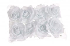 Svazek hlaviček pěnových růží na drátku Ø8cm/dl.13cm - 8ks