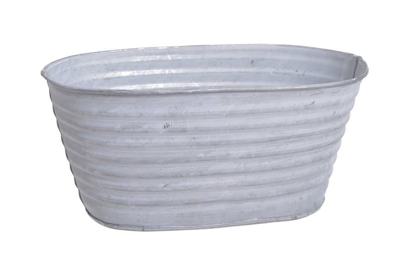 Oválná plechová nádoba na aranžování 18x8cmH