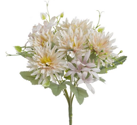 Kytice umělých chryzantém, květ Ø6cm/ kytice dl.34cm