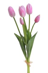 Svazek gumových tulipánů a poupat , hlavička 6,5cm, dl. celkem 46cm