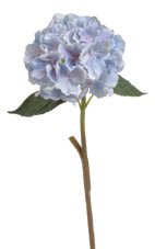Květ umělé hortenzie na stonku s listy, květ Ø18cm/dl.59cm