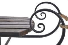 Vánoční dekorace kovové/dřevěné sáňky 79,5cmL x 32cmW x 21cmH