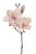 Větvička umělé magnolie s listy, 2 květy + 1 poupě, dl. 48cm