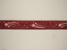 Jednobarevná vzorovaná plátnová stuha 2,5cm/20m