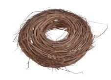 Dekorace věnec ze dvou druhů přírodního proutí Ø 25 cm, 6cmH
