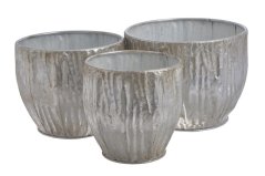 Sada dekorativních kovových nádob 22,5cm∅x24cmH, 29cm∅x25cmH, 34cm∅x26,5cmH - 3ks