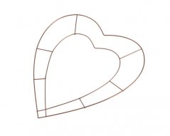 Dekorace srdce z mosazného drátu na aranžování 30,5cm