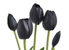 Svazek plastových tulipánů, hlavička 5cm, dl. celkem  40cm - 5 kusů