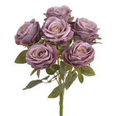 Kytice umělých růží, 7 květů, květ Ø 8cm, dl. celkem 43cm