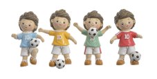 dekorace figurka kluk s míčem 6cm - 4 druhy - magnet