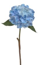 Květ umělé hortenzie na stonku s listy, květ Ø18cm/dl.59cm