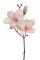 Větvička umělé magnolie s listy, 2 květy + 1 poupě, dl. 48cm