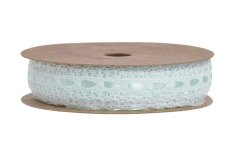 Saténová dekorační stuha s krajkou 1,5cm/dl. 10m