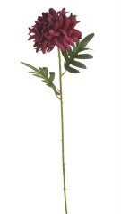 Umělá chryzantéma na stopce s listy, květ Ø16cm/celkem dl.53cm