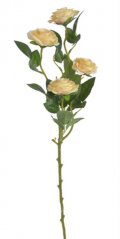Planá umělá růže s 5 květy na stonku s listy, květ Ø 5cm/celkem dl. 64cm