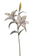 Umělá lilie šedo-bílá 61 cm s velkými květy