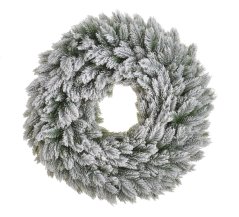 Umělý posněžený věnec z větviček chvojí Ø