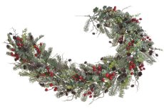 Vánoční girlanda s hlohem a šiškami 160 cm