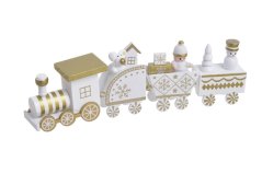 Vánoční dekorace dřevěný vlak 18,5cmLx2,5cmWx5,5cmH.