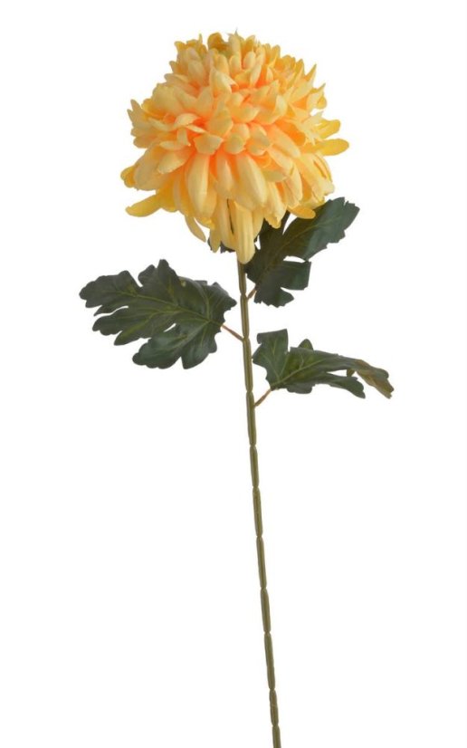 Chryzantéma na stonku s listy, 73 cm