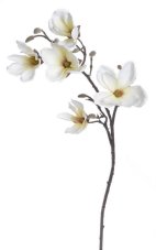 Umělá větvička kvetoucí magnolie, květ 7 cm, dl. 72 cm