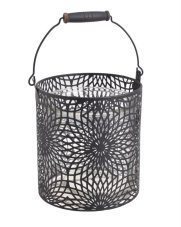 Závěsná kovová lampa se sklem 16cm∅ x 17cmH.