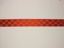 Kostková stuha atlasová jednolící s metaloplastem 2cm/25m