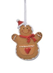 Vánoční dekorace sněhulák jako z perníku 6,5cmLx0,8cmWx9cmH - závěs
