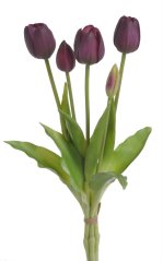 Svazek plastových tulipánů, hlavička 5cm, dl. celkem  40cm - 5 kusů