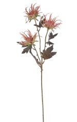 Umělá větvička kvetoucího bodláku, 3 květy dl. 68cm